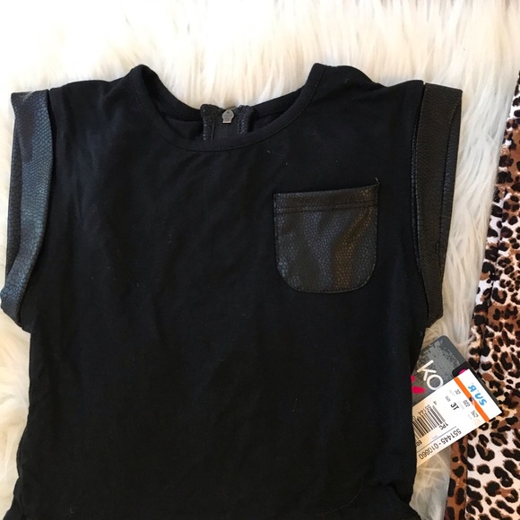 Toddler Peplum Top & Leopard Leggings 3T/3 - Picture 4 of 8